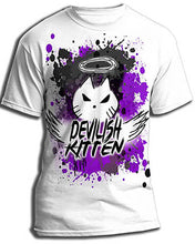 H050 Personalized Airbrushed Devil Kitten Logo Kids and Adult Tee Shirt