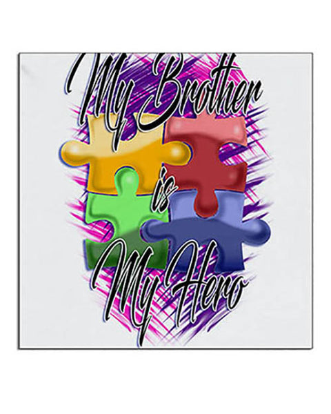 H051 Personalized Airbrushed Autism Logo Ceramic Coaster