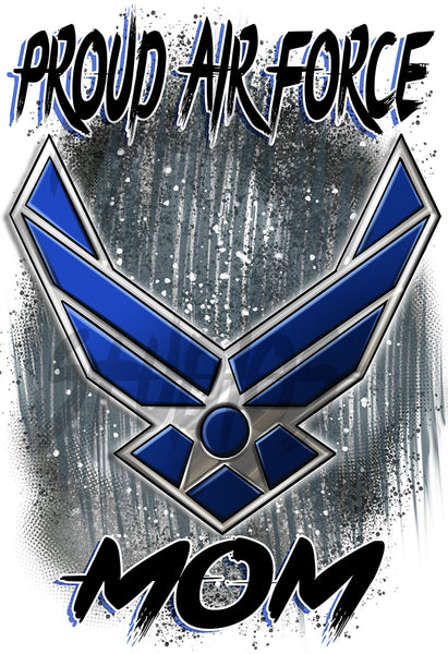 H054 Digitally Airbrush Painted Personalized Custom US Airforce Logo Adult and Kids T-Shirt