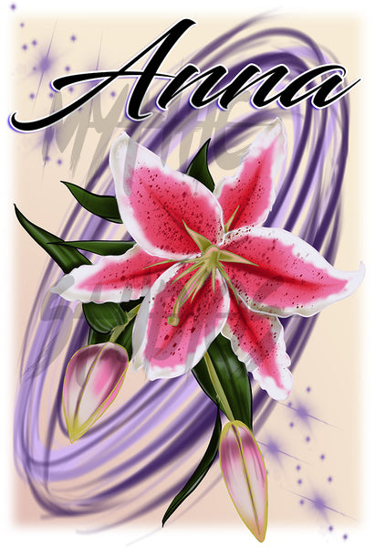 H055 Digitally Airbrush Painted Personalized Custom Flower    Ceramic Coffee Mug