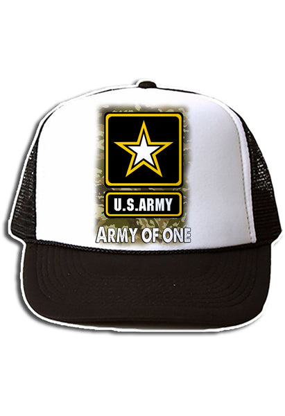 H056 Digitally Airbrush Painted Personalized Custom Army Logo    Snapback Trucker Hats