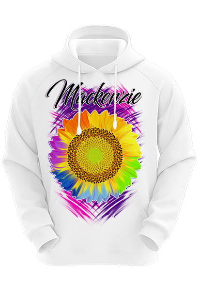 H057 Digitally Airbrush Painted Personalized Custom Sunflower  Adult and Kids Hoodie Sweatshirt