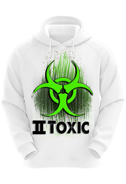 H059 Digitally Airbrush Painted Personalized Custom Toxic Logo  Adult and Kids Hoodie Sweatshirt