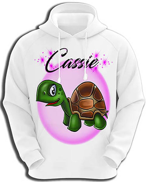 I017 Personalized Airbrush Turtle Hoodie Sweatshirt