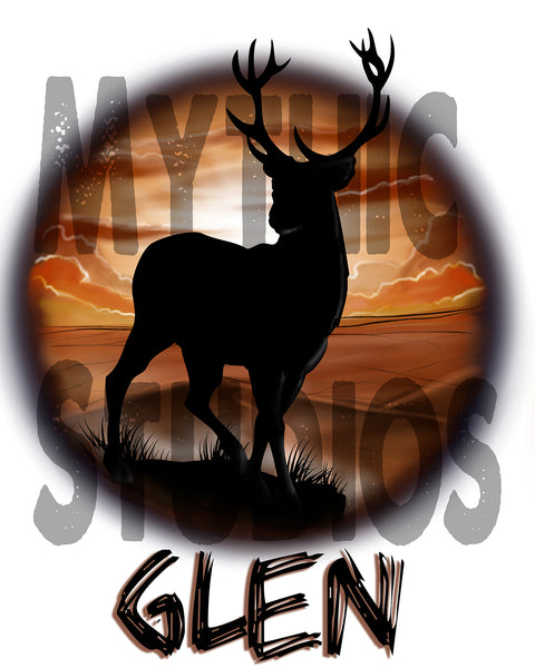 I019 Personalized Airbrush Deer Hunting Ceramic Coaster