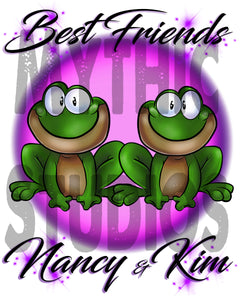 I022 Personalized Airbrush Best Friend Frogs Tee Shirt