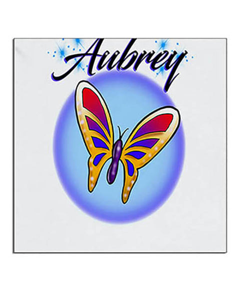 I026 Personalized Airbrush Butterfly Ceramic Coaster