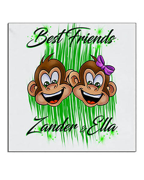 I027 Personalized Airbrush Monkeys Ceramic Coaster