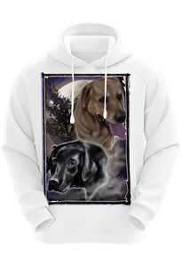 I034 Digitally Airbrush Painted Personalized Custom Labrador Dogs  Adult and Kids Hoodie Sweatshirt