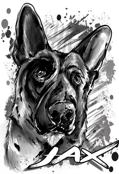 I036 Digitally Airbrush Painted Personalized Custom German Shepard Dog    Ceramic Coffee Mug