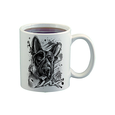 I036 Digitally Airbrush Painted Personalized Custom German Shepard Dog    Ceramic Coffee Mug