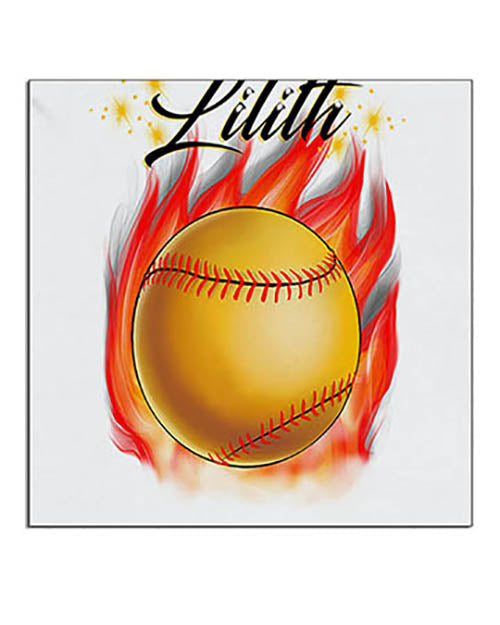 LG004 Personalized Airbrushed Softball Ceramic Coaster