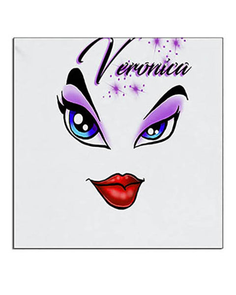 LB012 Personalized Airbrush Brat Diva Eyes and Lips Ceramic Coaster