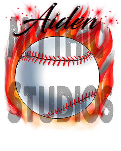 LG001 Personalized Airbrush Baseball Ceramic Coaster