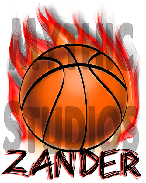 LG002 Personalized Airbrushed Basketball Ceramic Coaster