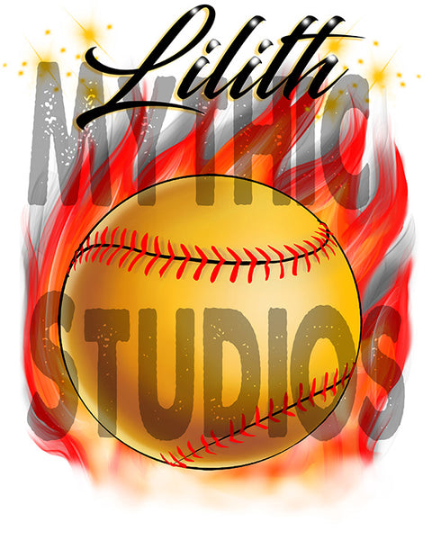 LG004 Personalized Airbrushed Softball Ceramic Coaster