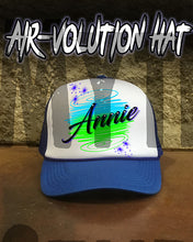 A016 Personalized Airbrush Name Design Snapback Trucker Hat