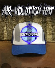 A017 Personalized Airbrush Name Design Snapback Trucker Hat