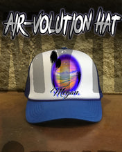 E032 Personalized Airbrush Beach Scene Snapback Trucker Hat