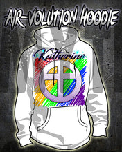 F028 Personalized Airbrushed Christian Cross Hoodie Sweatshirt