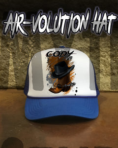 Custom Airbrushed Cowboys Hat