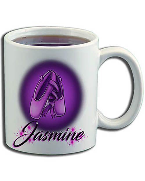 G008 Personalized Airbrush Ballet Shoes Ceramic Coffee Mug