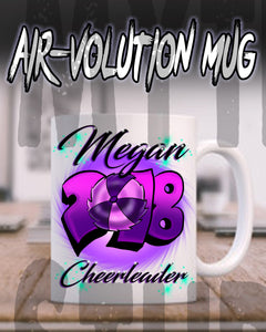 G027 Personalized Airbrush Cheerleading Ceramic Coffee Mug