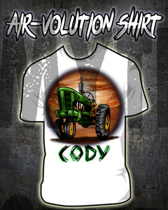 H009 Personalized Airbrushed Tractor Tee Shirt