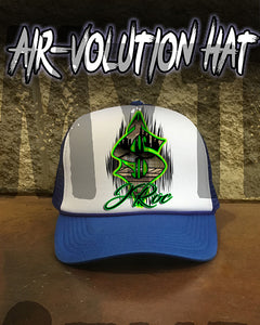H012 Personalized Airbrushed Airbrush Money Symbol Snapback Trucker Hat