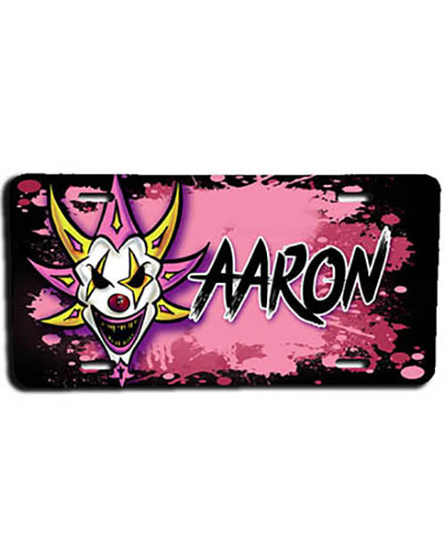 H052 Personalized Airbrushed Wicked Clown License Plate Tag