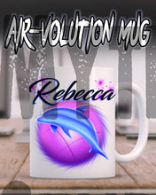 I010 Personalized Airbrush Dolphin Ceramic Coffee Mug