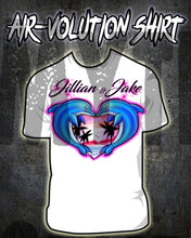 I018 Personalized Airbrush Dolphin Heart Tee Shirt