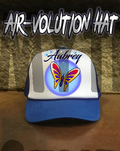 I026 Personalized Airbrush Butterfly Snapback Trucker Hat