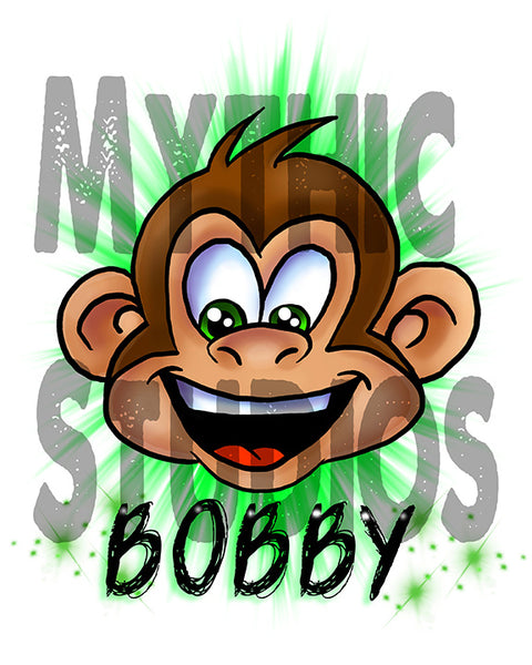 LB008 custom personalized airbrush little Monkey Tee Shirt